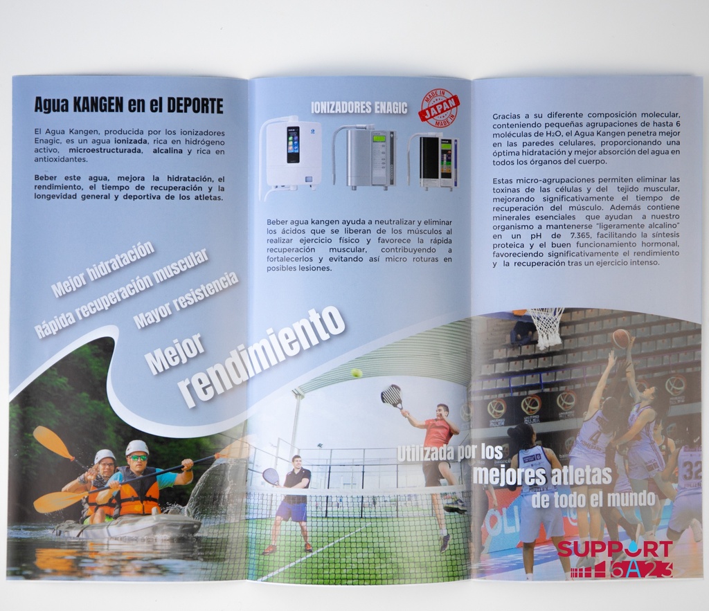 Pack de 25 Uds Tríptico Agua Kangen y Deporte