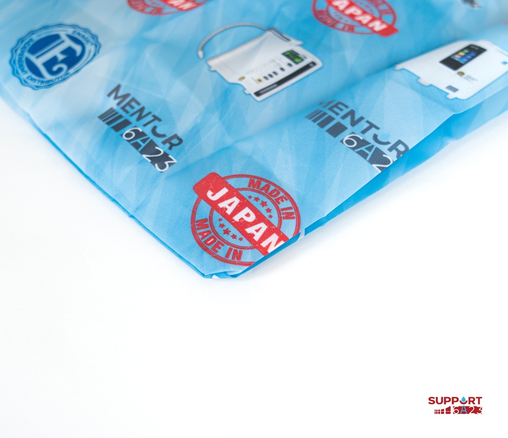 Bolsa azul plegable de poliester logos