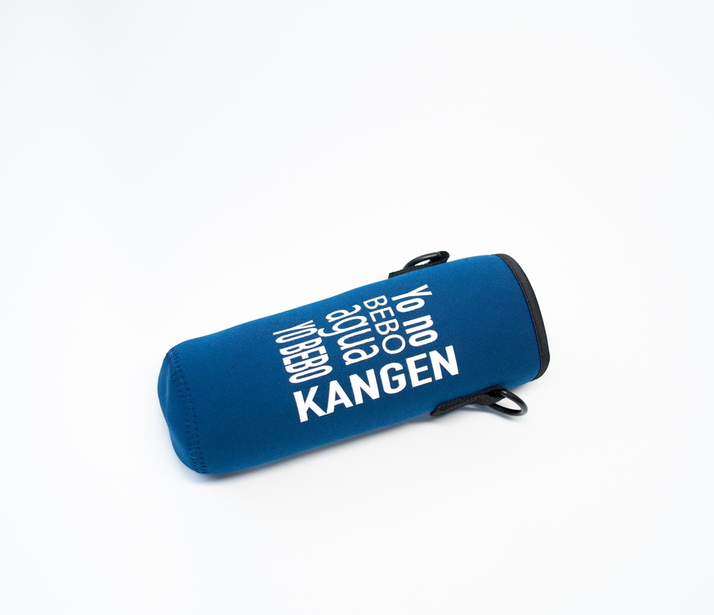 Porta Botella de neopreno azul con correa ajustable para hombro y mano﻿