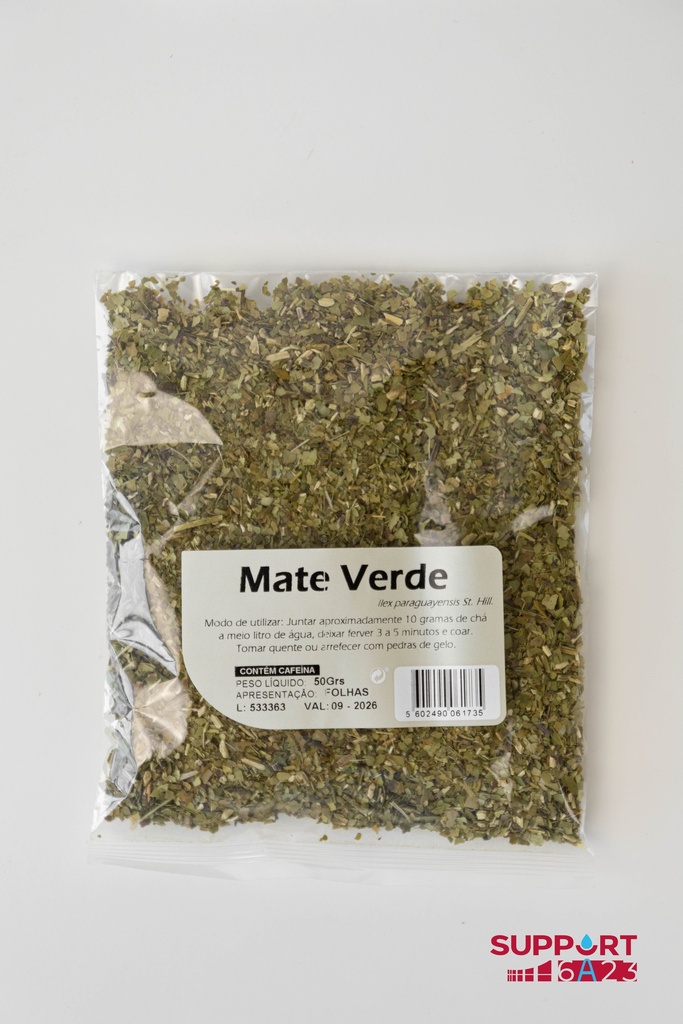 Bolsa de té verde mate.