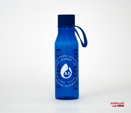 Botella azul asa de silicona 600 ml_ Logo círculo﻿
