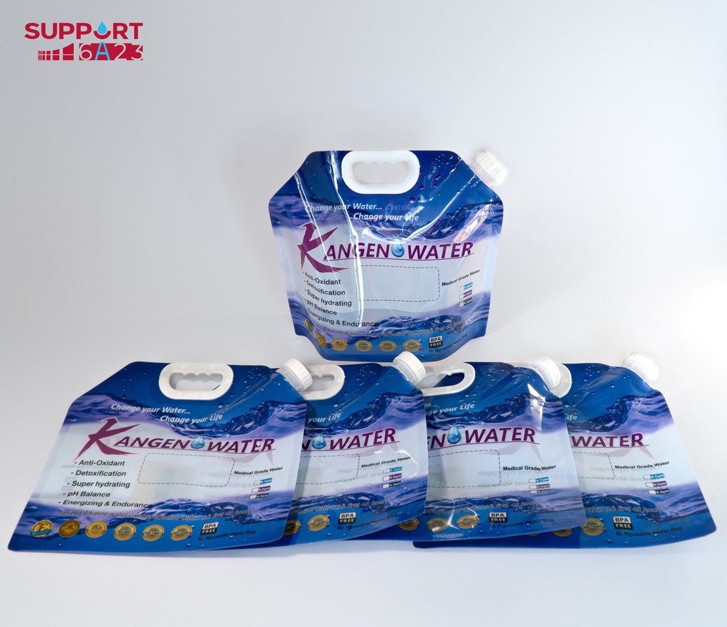 Pack de 5 Bolsas de 5 Litros personalizadas KANGEN color PÚRPURA K8﻿