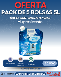 OFERTA Pack de 5 Bolsas de 5 Litros Personalizada KANGEN_K8