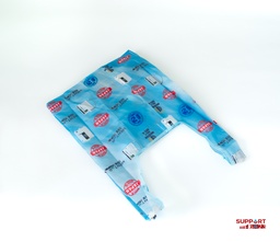 Bolsa azul plegable de poliester logos